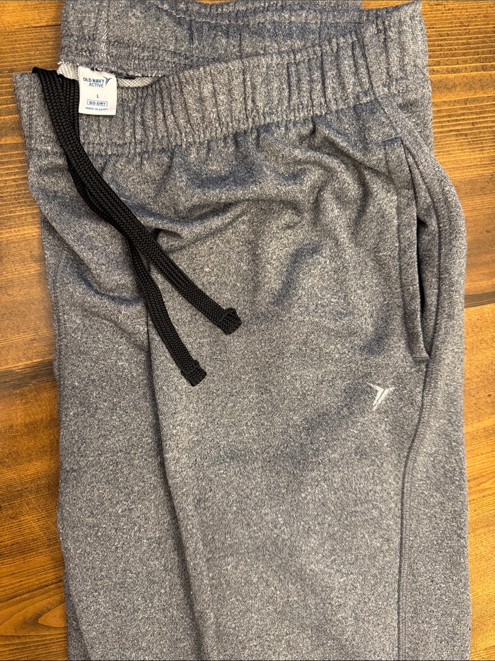 Old Navy Men’s Gray Heather Jogger Sweatpants with Black Drawstring